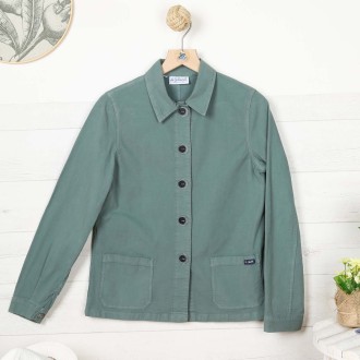 Flore, Veste en toile stretch coton romarin