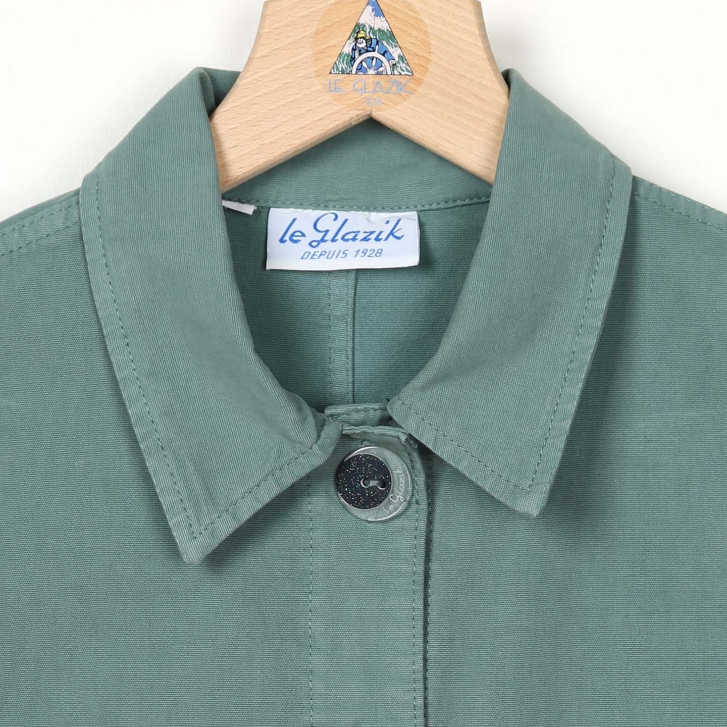 Flore, Veste en toile stretch coton romarin