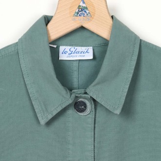 Flore, Veste en toile stretch coton romarin