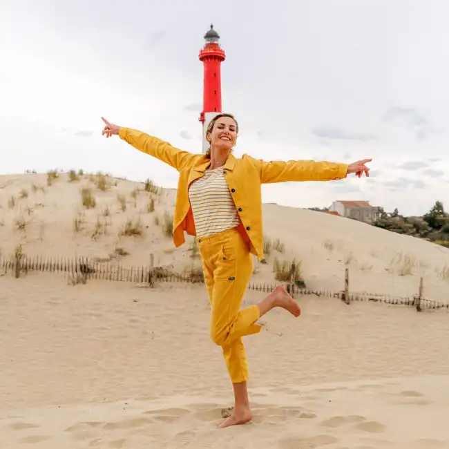 Faenza woman Linen and cotton jacket carambole