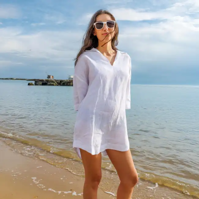 Vaccares, Linen Smock white
