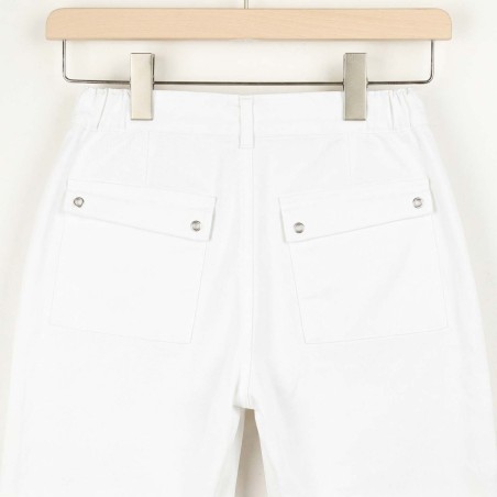 Poupe, Stretch Canvas Straight Cut Trousers white