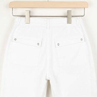 Poupe, Stretch Canvas Straight Cut Trousers white