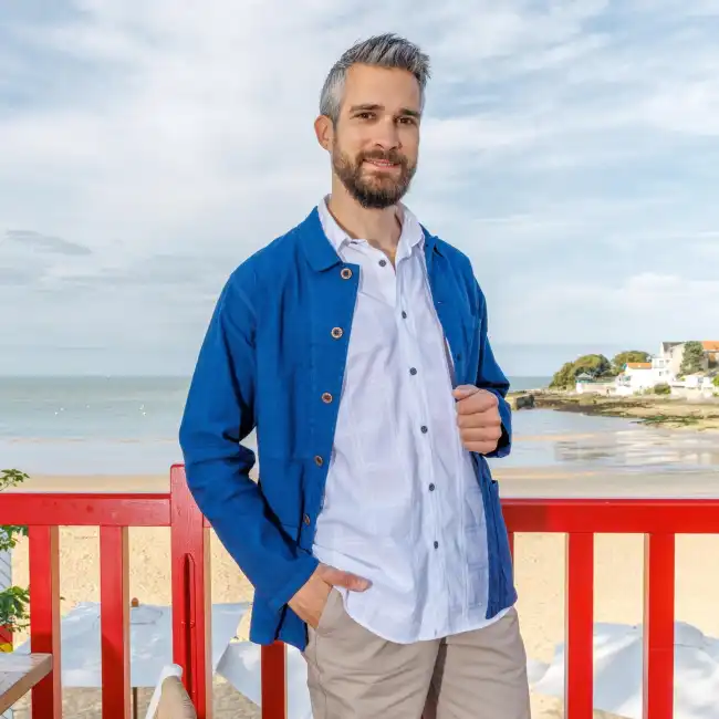 Fargue - Veste lin et coton encrier