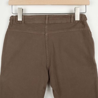 Laura, Stretch gabardine winter pants chataigne