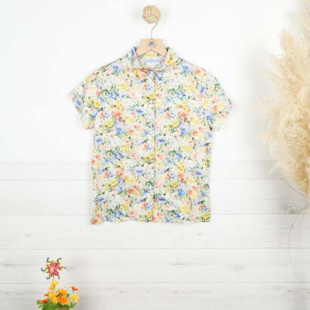 Marceline, Chemisier Floral en Coton de Qualité Supérieure