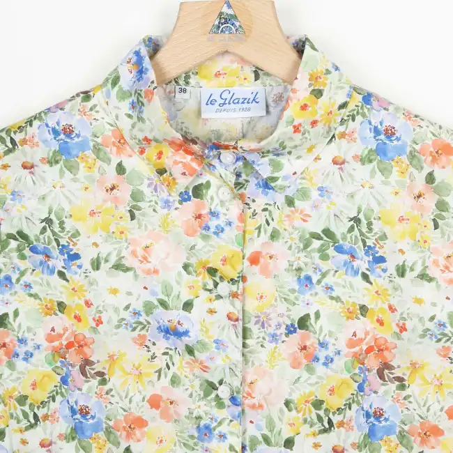 Marceline, Chemisier Liberty en Coton de Qualité Supérieure