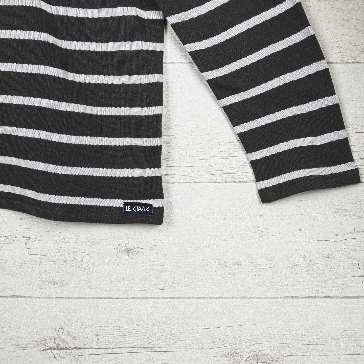 Tacoma, Pull léger manches longues en coton gratté anthracite argent