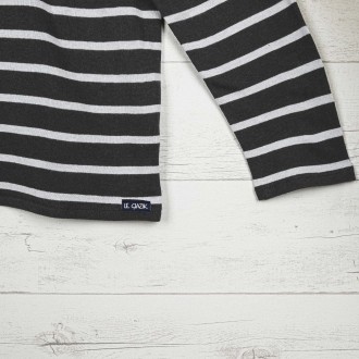 Tacoma, Pull léger manches longues en coton gratté anthracite argent