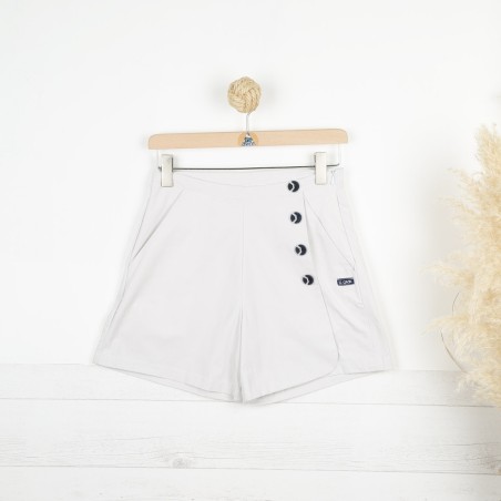 Odélia, Jupe-Short en Coton stretch NACRE