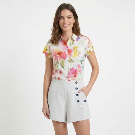 Odélia, Jupe-Short en Coton stretch NACRE