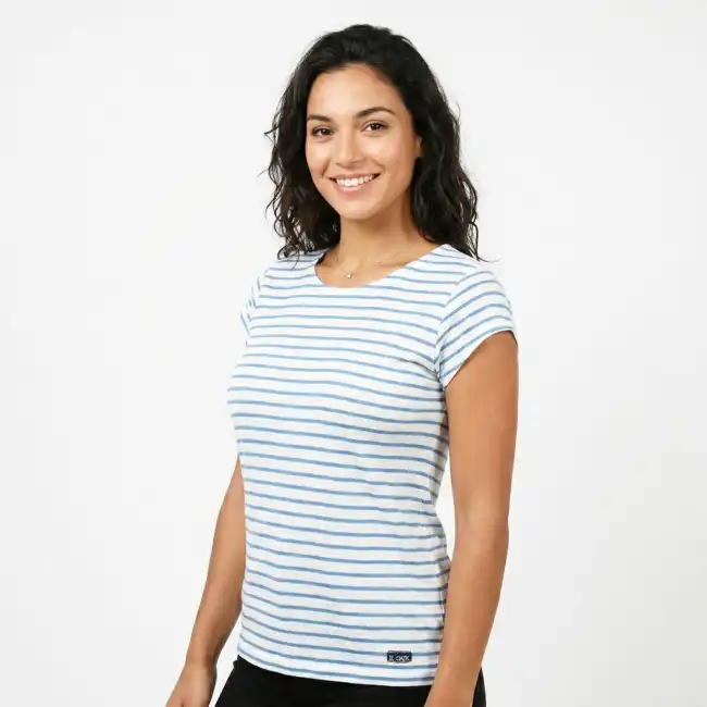 Zée, marinière en lin & coton bleu