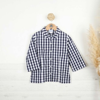 Mérida, Gingham Blouse with 3/4 sleeves