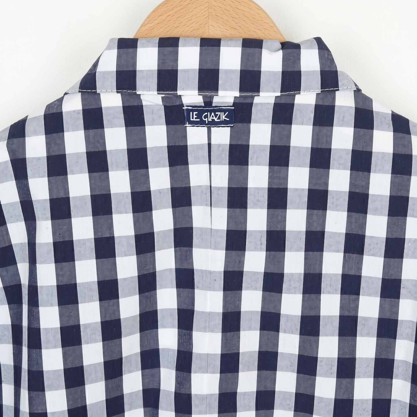 Mérida, Gingham Blouse with 3/4 sleeves