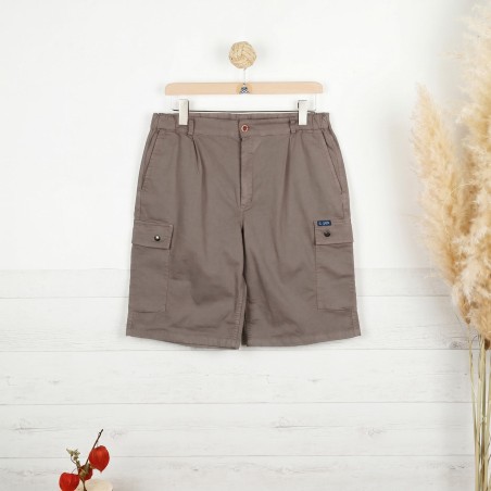 Blavet, Bermuda shorts with a side pocket in stretch gabardine praline