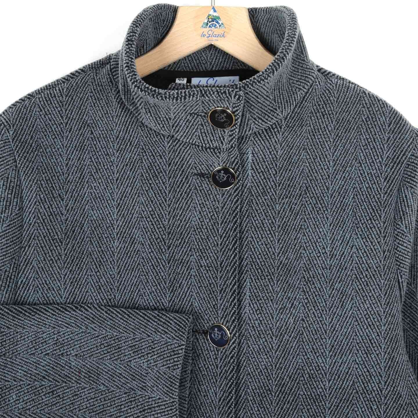 Nina, Veste Courte en Drap Chevrons