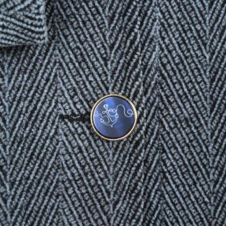 Nina, Veste Courte en Drap Chevrons ciel