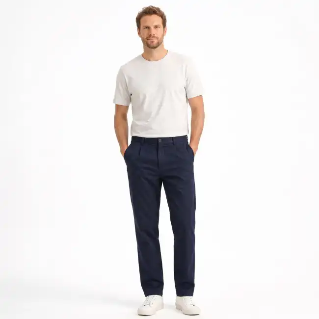Pissaro, Pantalon en gabardine stretch Le Glazik Prusse