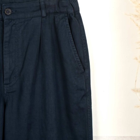 Pissaro, Black Stretch canvas pants and tapered legs