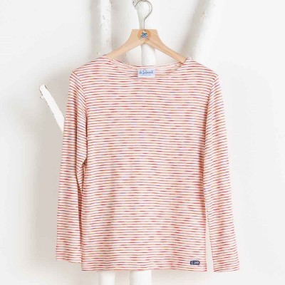 T shirt manche sales longue rayé femme