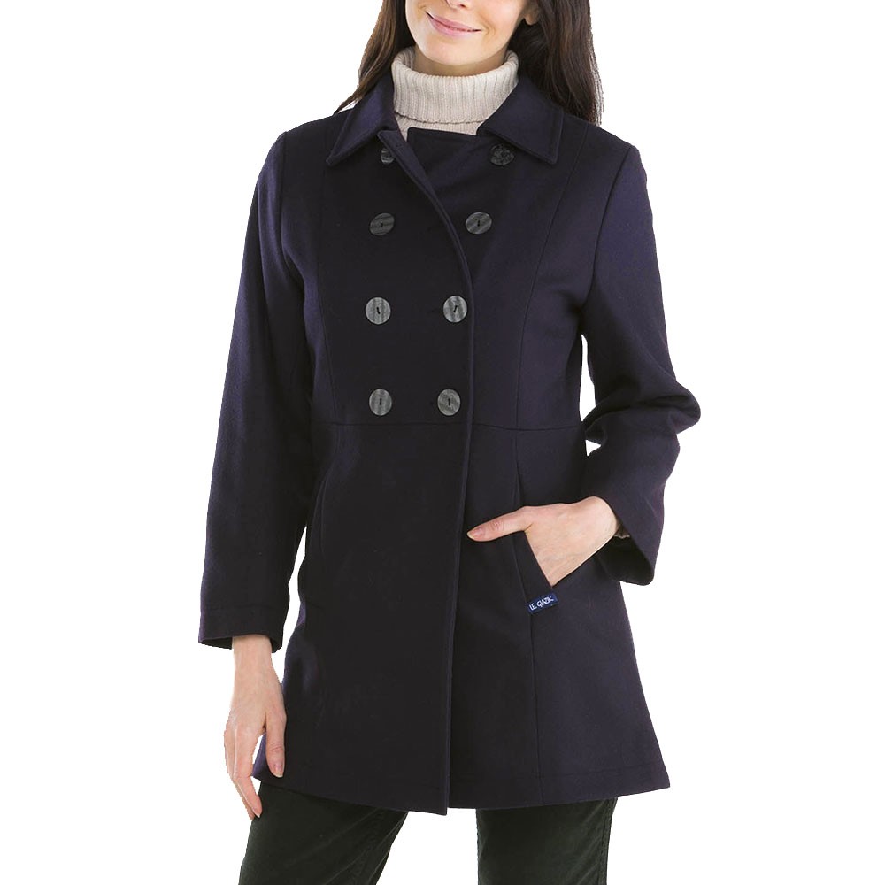 Bellonne, Manteau trois-quarts avec double boutonnage Le Glazik Prune Bellonne, Manteau trois-quarts avec double boutonnage Le Glazik Prune