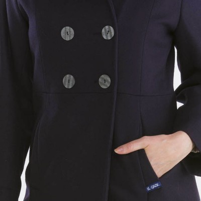 Bellonne, Manteau trois-quarts avec double boutonnage Le Glazik Prune poche
