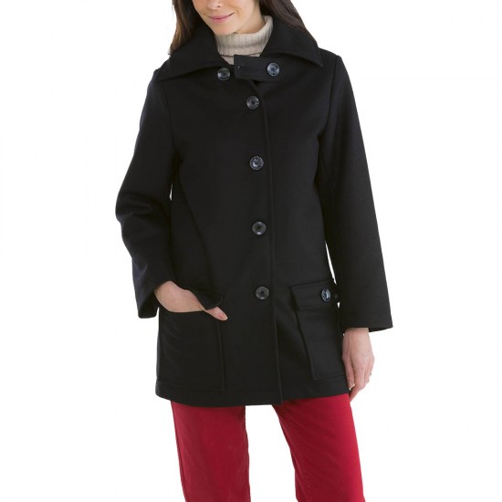 Bellonne, Manteau femme trois quarts et double boutonnage Bayonne, Veste esprit caban court doublé Maison Le Glazik