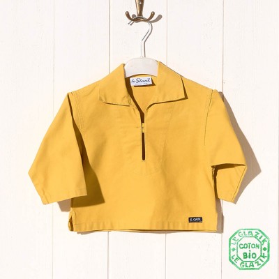 Chalutier, Genuine child sailor smock in organic cotton jaune