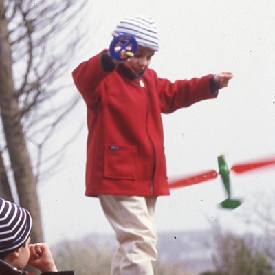 Yann, Parka en laine enfant rouge