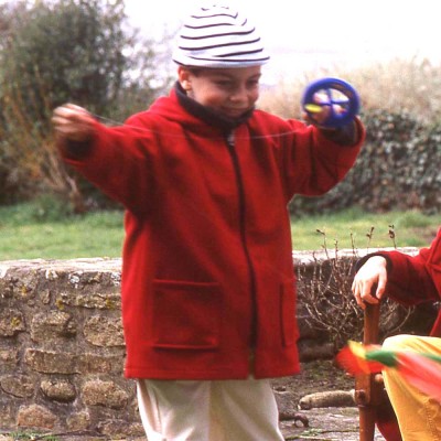 Yann, Parka en laine enfant rouge