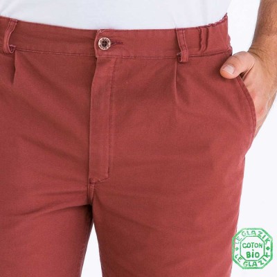 Richard, Organic cotton canvas pants brique