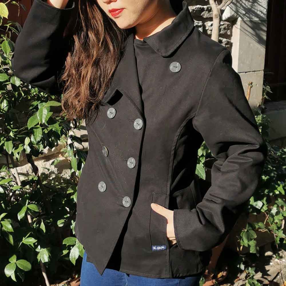Biarritz, Stretch gabardine pea coat jacket woman Biarritz, Stretch gabardine pea coat jacket woman