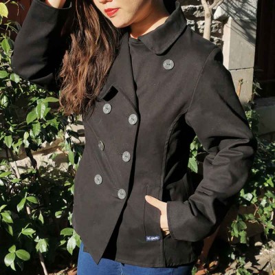 Biarritz, Veste caban en gabardine stretch femme