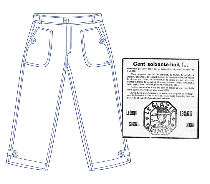 Illustration of the authentic sailor pirate pants by Le Glazik
