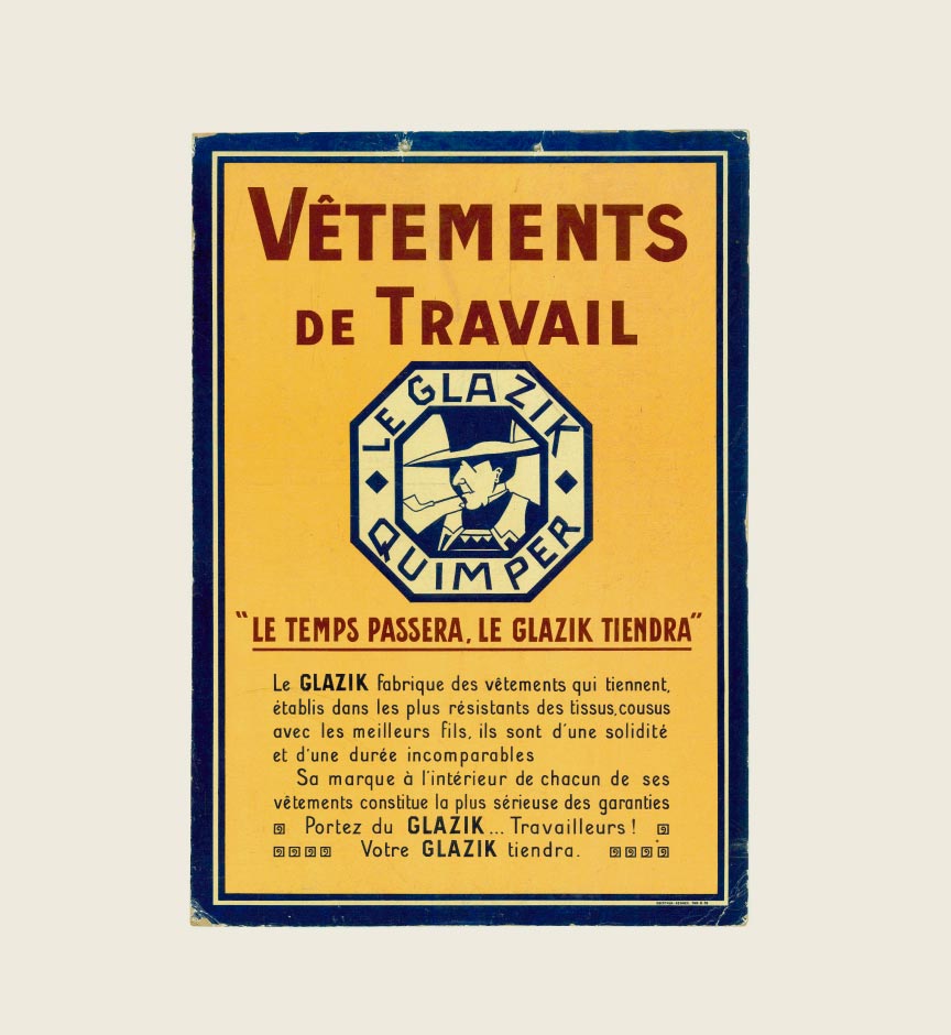Le Glazik advertising poster from the 1950s The weather will pass, Le Glazik will endure!