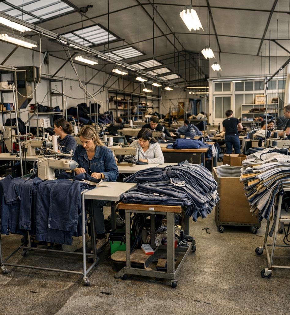Le Glazik garment workshop in Quimper producing authentic maritime clothing